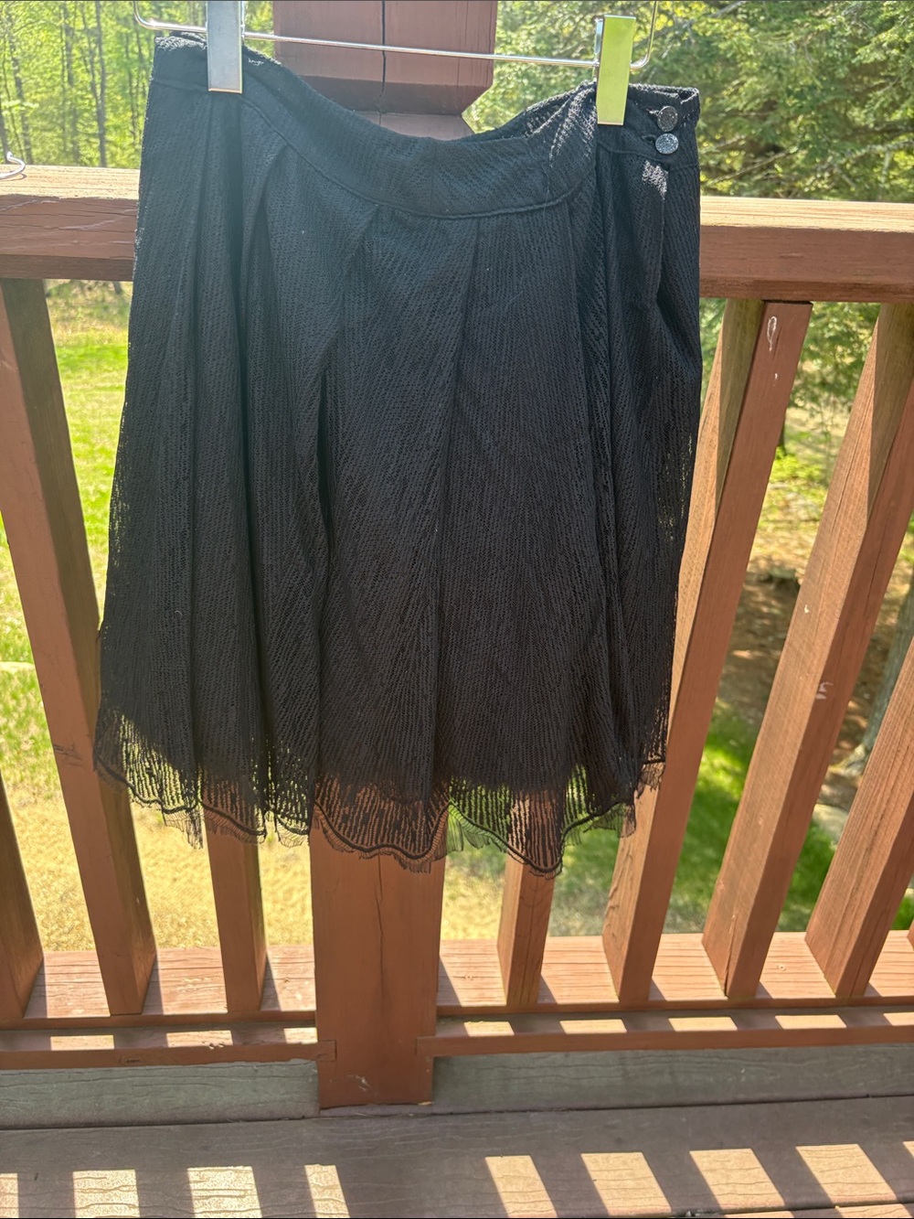 CHANEL Black Lace Circle Skirt three layers